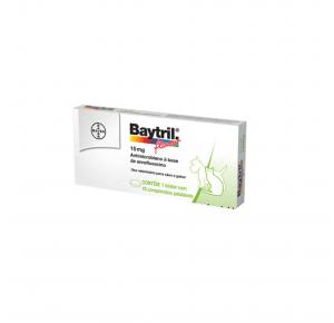 Antibiótico Baytril Flavour com 10 Comprimidos Bayer 15mg