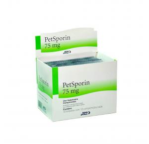 Antibiótico Petsporin com 12 Comprimidos para Cães e Gatos Mundo Animal 75mg