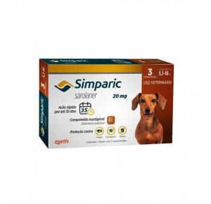 Antipulgas Simparic Cães de 5.1 à 10kg 3 Comprimidos