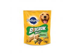 Biscoito Pedigree Biscrok Multi para Cães Adultos Raças Médias e Grandes 1kg 