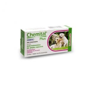 Vermifugo Chemital Plus cães (4 Comprimidos)