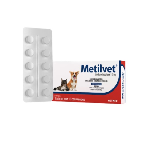 Metilvet 10mg c/ 10 comprimidos - Vetnil