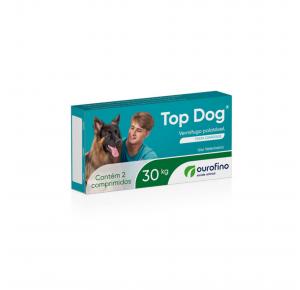 Vermifugo Top Dog para Cães de até 30 Kg com 2 Comprimidos Ourofino