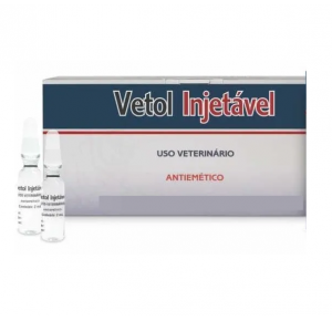 Vetol Injetável -  Ampola de 2ml Antiemético Para Cães e Gatos - unidade 